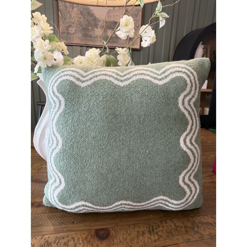 Rare 24"x24" Jacquard Knit Pillow with Scallop Pattern - Threshold Studio McGee